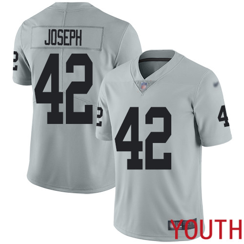 Oakland Raiders Limited Silver Youth Karl Joseph Jersey NFL Football #42 Inverted Legend Jersey->women nfl jersey->Women Jersey